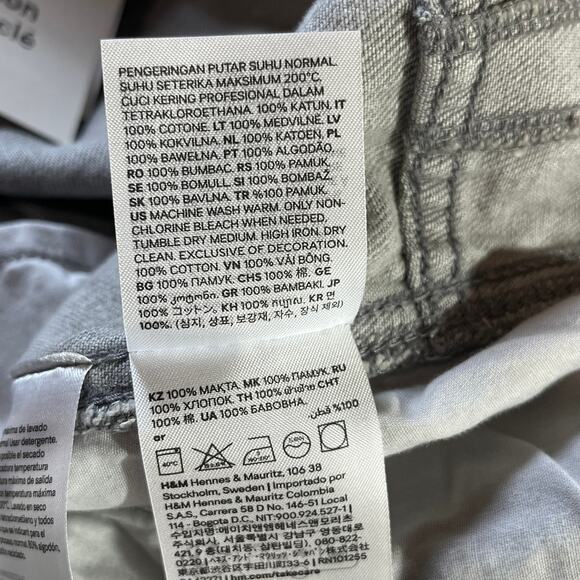 H&M Divided Jeans Womens 14 Gray Denim Cargo Pockets Bootcut High Rise NEW - Picture 11 of 15